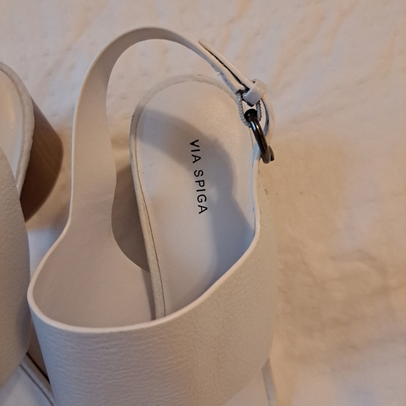 Via Spiga Leather Sandals White Size 9 Excellent Condition - Picture 2 of 7